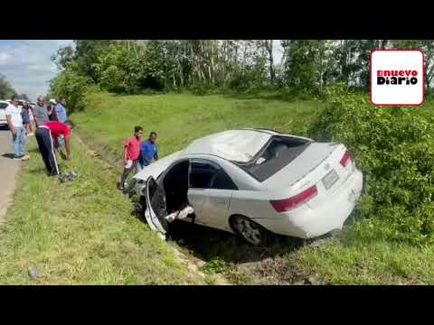 Mujer se accidenta tras perder el control al conducir en Autopista SD-Samaná